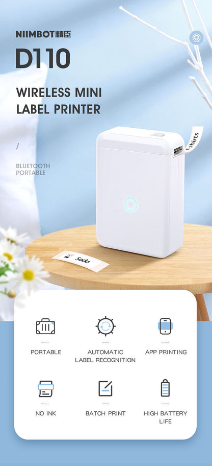 Niimbot D110 Portable Label Printer WHITE 12-15mm  (iOs & android phone support)