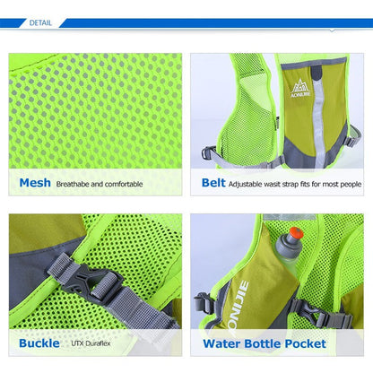 Aonijie Reflective Running Vest Hydration Backpack - GRAY
