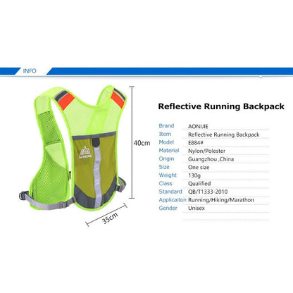 Aonijie Reflective Running Vest Hydration Backpack - GRAY