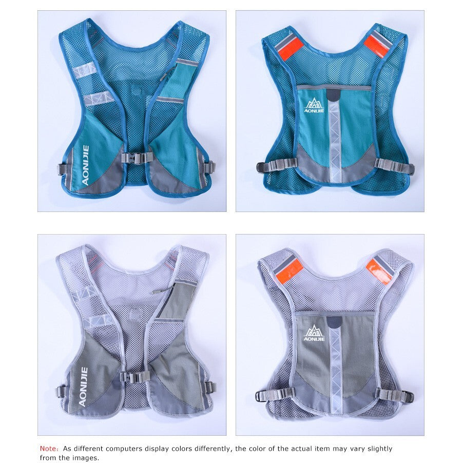 Aonijie Reflective Running Vest Hydration Backpack - GREEN