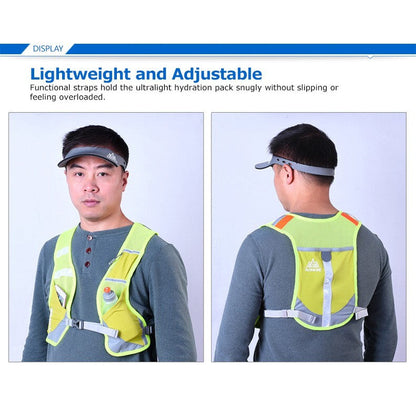 Aonijie Reflective Running Vest Hydration Backpack - GREEN