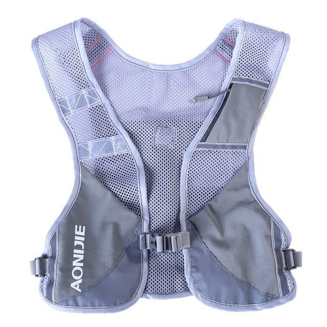 Aonijie Reflective Running Vest Hydration Backpack - GRAY
