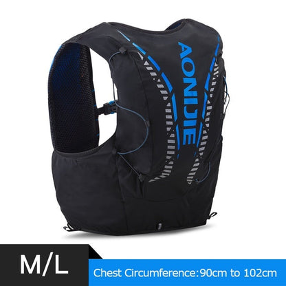 Aonijie Professional Hiking Hydration Backpack Running Vest 12L - BLACK M/L