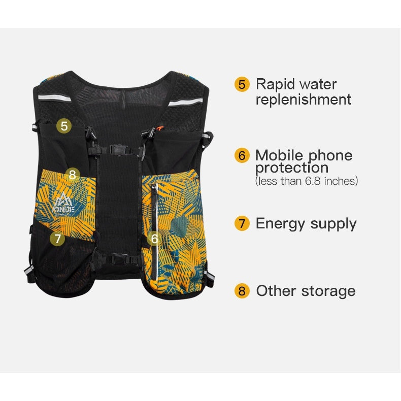Aonijie Hydration Backpack Running Vest 12L - YELLOW S/M