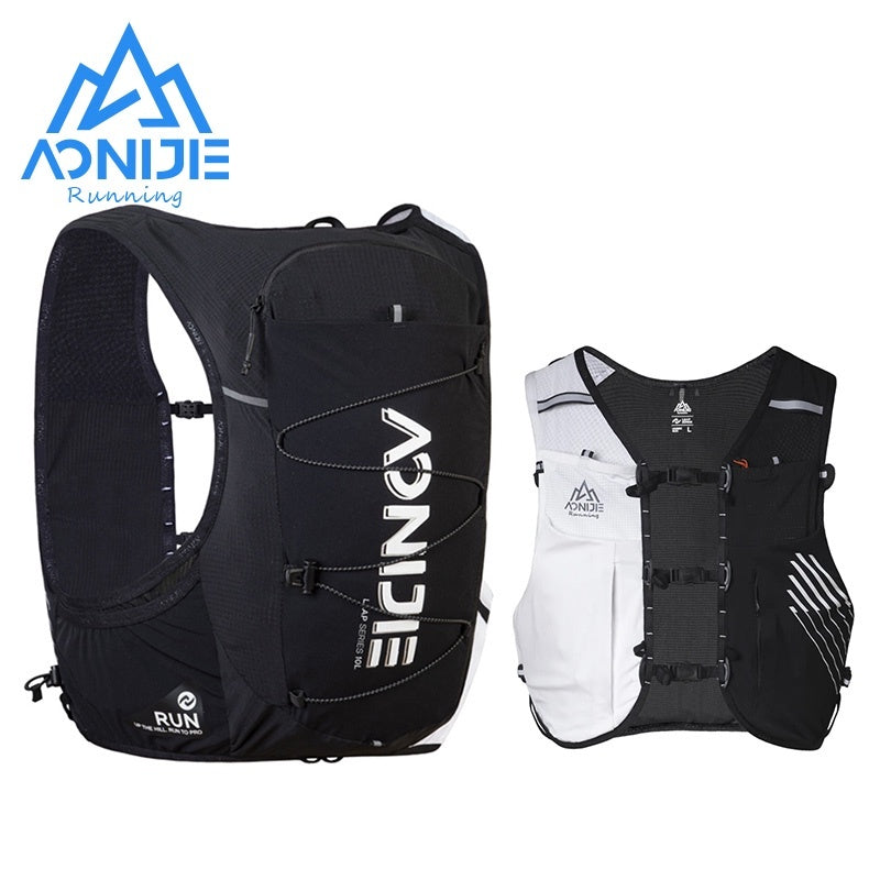 Aonijie Trail Running Vest Backpack 10L - BLACK WHITE L