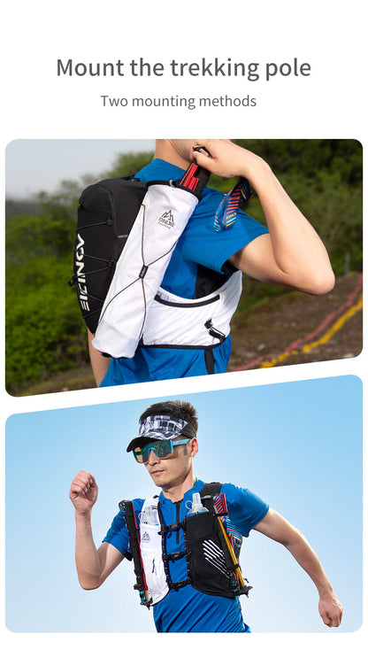 Aonijie Trail Running Vest Backpack 10L - BLACK WHITE L