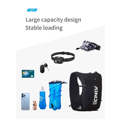 Aonijie Trail Running Vest Backpack 10L - BLACK WHITE L