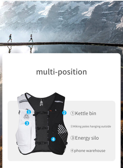 Aonijie Trail Running Vest Backpack 10L - BLACK WHITE L