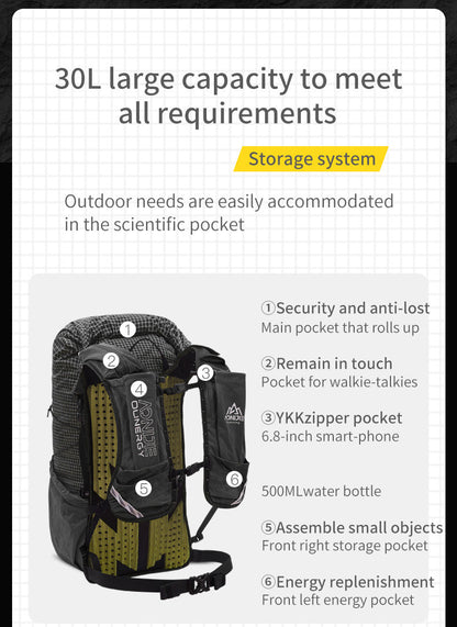 Aonijie Outdoor Travel Backpacks Large Capacity Hydration - GREEN