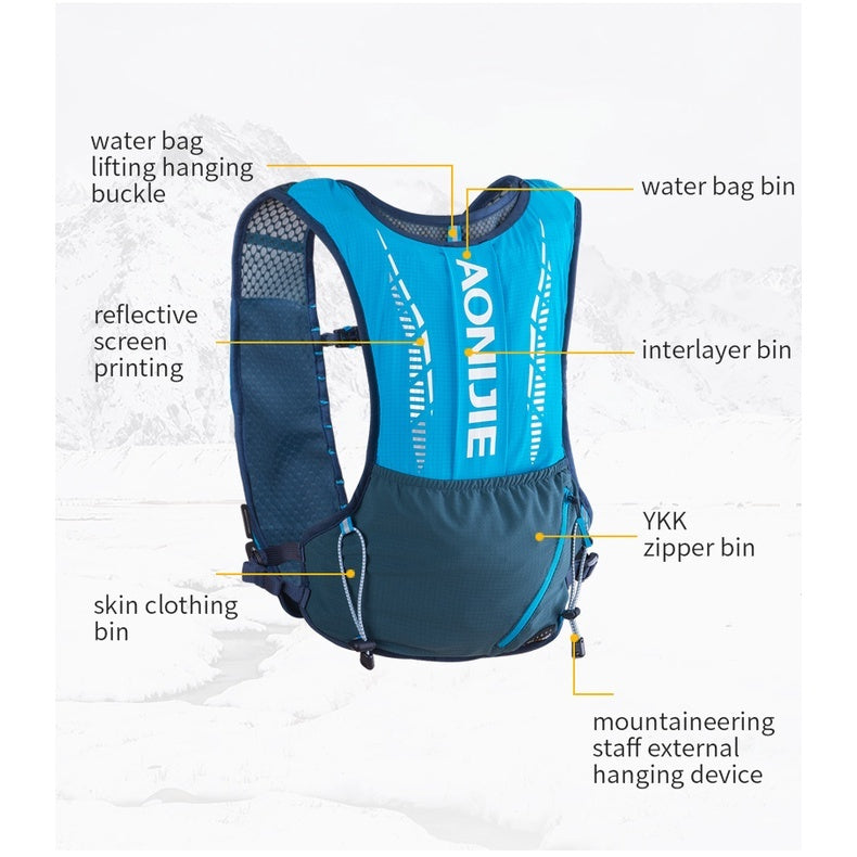 Aonijie Running Vest Hydration Backpack 5L - BLACK (Vest Only)
