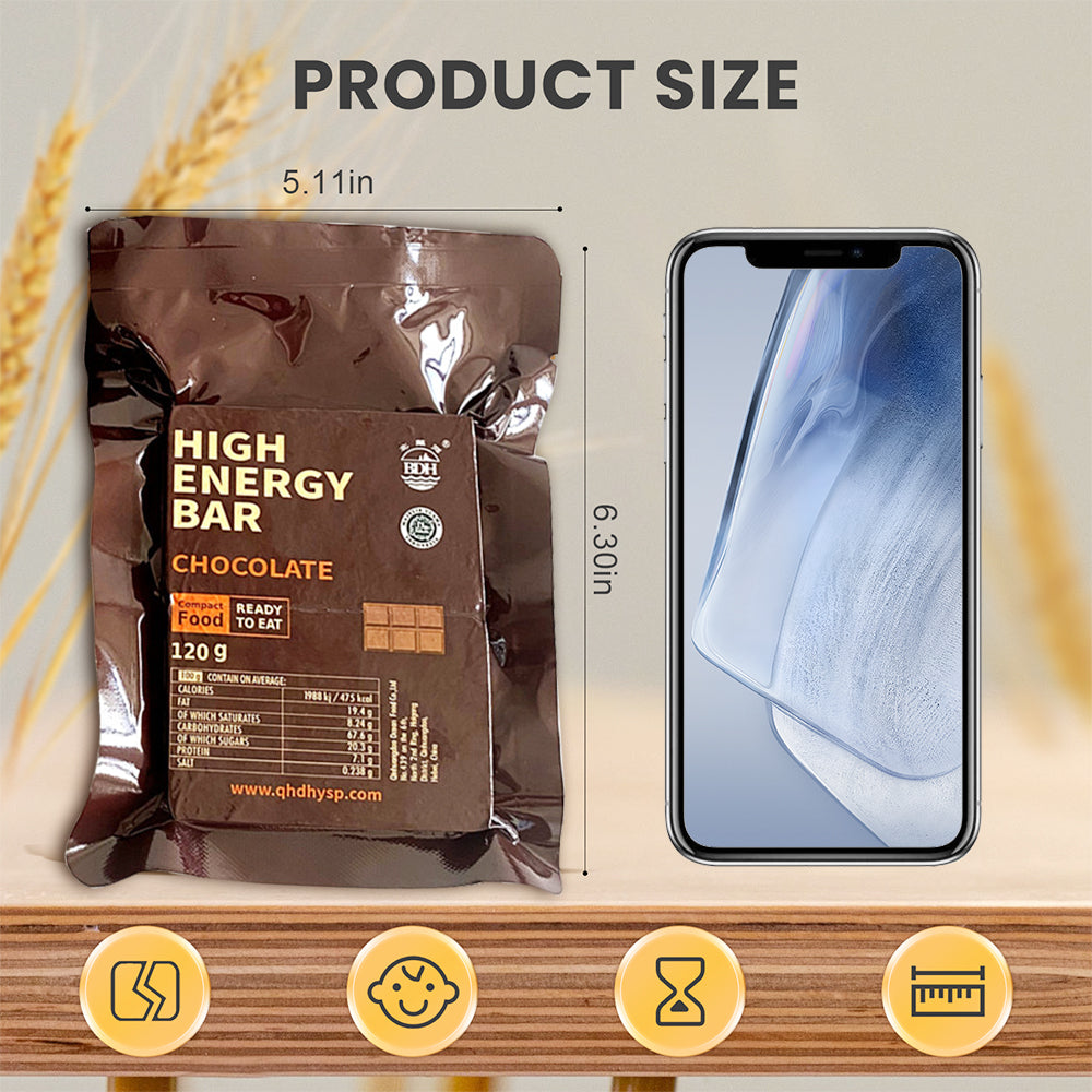 CHOCOLATE High Energy Bar 120g - Exp. Date October 2043 - MRE, survival food, military food