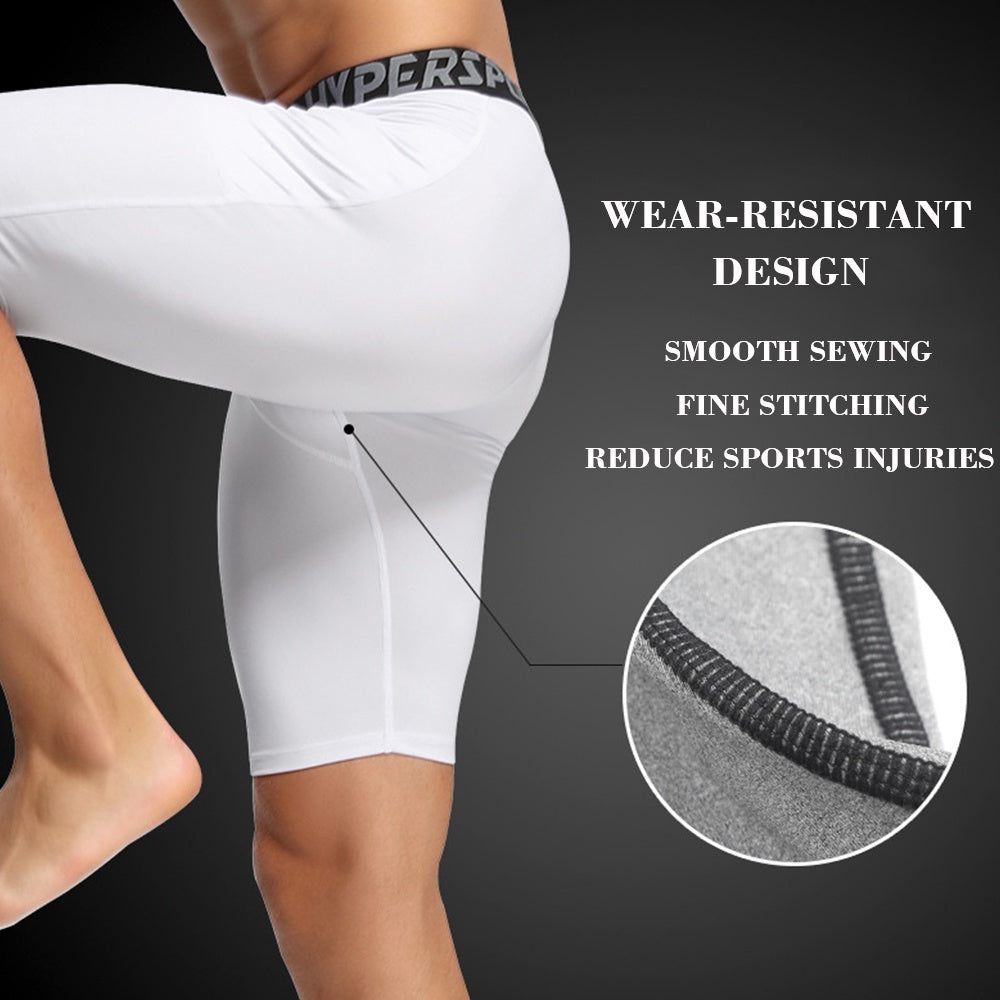 MEN'S COMPRESSION RUNNING SHORTS - BLACK (POLYESTERSOFT FABRIC) with 2 pockets