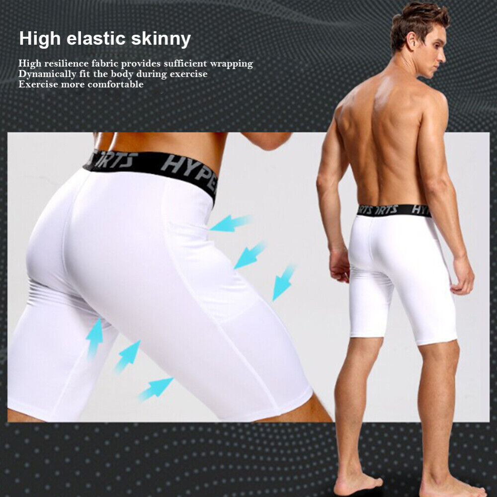 MEN'S COMPRESSION RUNNING SHORTS - BLACK (POLYESTERSOFT FABRIC) with 2 pockets