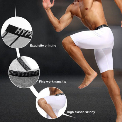 MEN'S COMPRESSION RUNNING SHORTS - BLACK (POLYESTERSOFT FABRIC) with 2 pockets