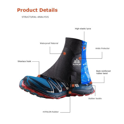 Aonijie E941 BROWN  TRAIL RUNNING GAITERS STRECTH FABRIC OMFORTABLE, ADJUSTABLE