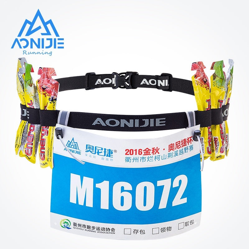 Aonijie RUNNING RACE BELT BIB HOLDER - BLACK