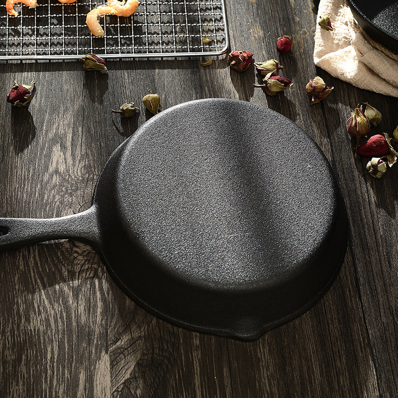 Happiness CAST IRON SET - 3 Versatile pans with 2 durable glass lids  - Pre Seasoned