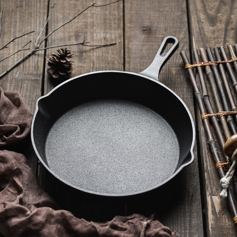 Happiness CAST IRON SET - 3 Versatile pans with 2 durable glass lids  - Pre Seasoned