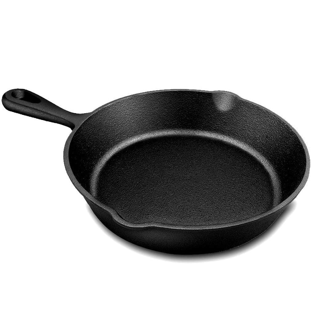 Happiness CAST IRON SET - 3 Versatile pans with 2 durable glass lids  - Pre Seasoned
