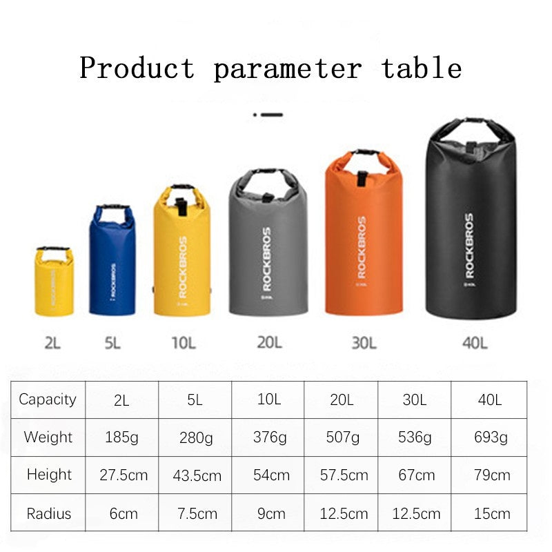 Rockbros Outdoor WATERPROOF TRAVEL BAG/SACK 2L,5L,10L,20L,30L,40L