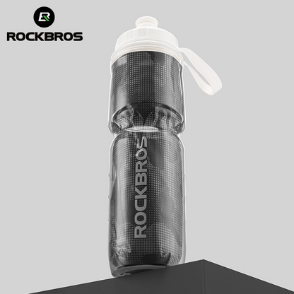 Rockbros INSULATED CYCLING Sports WATER BOTTLE with handle 670ml ALUMINUM and LEAK PROOF