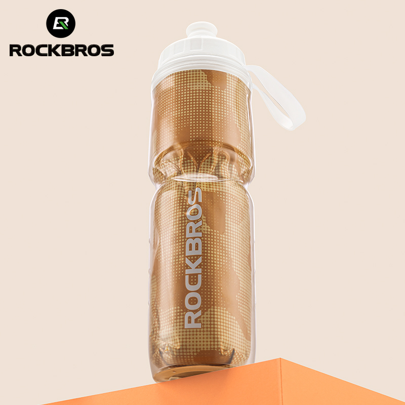 Rockbros INSULATED CYCLING Sports WATER BOTTLE with handle 670ml ALUMINUM and LEAK PROOF