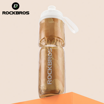Rockbros INSULATED CYCLING Sports WATER BOTTLE with handle 670ml ALUMINUM and LEAK PROOF
