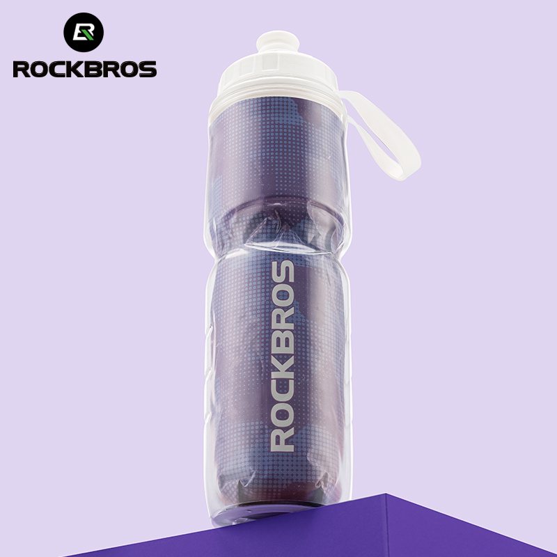 Rockbros INSULATED CYCLING Sports WATER BOTTLE with handle 670ml ALUMINUM and LEAK PROOF