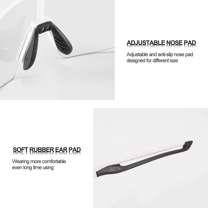 Rockbros Half Frame UV400 PHOTOCHROMIC SPORTS GLASSES - WHITE