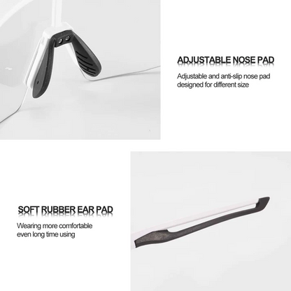 Rockbros Half Frame UV400 PHOTOCHROMIC SPORTS GLASSES - WHITE