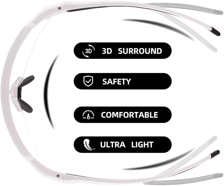 Rockbros Half Frame UV400 PHOTOCHROMIC SPORTS GLASSES - WHITE