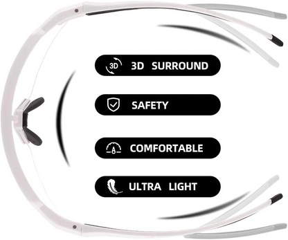 Rockbros Half Frame UV400 PHOTOCHROMIC SPORTS GLASSES - WHITE