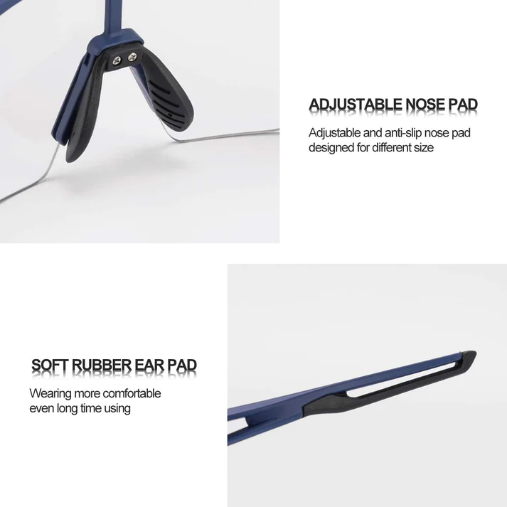 Rockbros BLUE Half Frame PHOTOCHROMIC SPORTS GLASSES UV400 PROTECTION