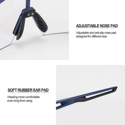 Rockbros BLUE Half Frame PHOTOCHROMIC SPORTS GLASSES UV400 PROTECTION