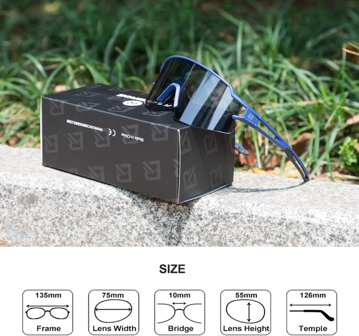 Rockbros BLUE Half Frame PHOTOCHROMIC SPORTS GLASSES UV400 PROTECTION