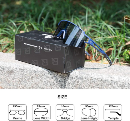 Rockbros BLUE Half Frame PHOTOCHROMIC SPORTS GLASSES UV400 PROTECTION