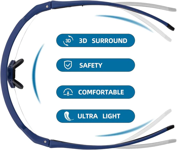 Rockbros BLUE Half Frame PHOTOCHROMIC SPORTS GLASSES UV400 PROTECTION