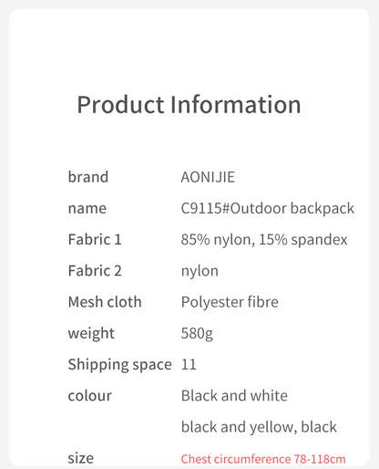 Aonijie OUTDOOR TRAIL SPORTS Hydration BACKPACK 22L - YELLOW