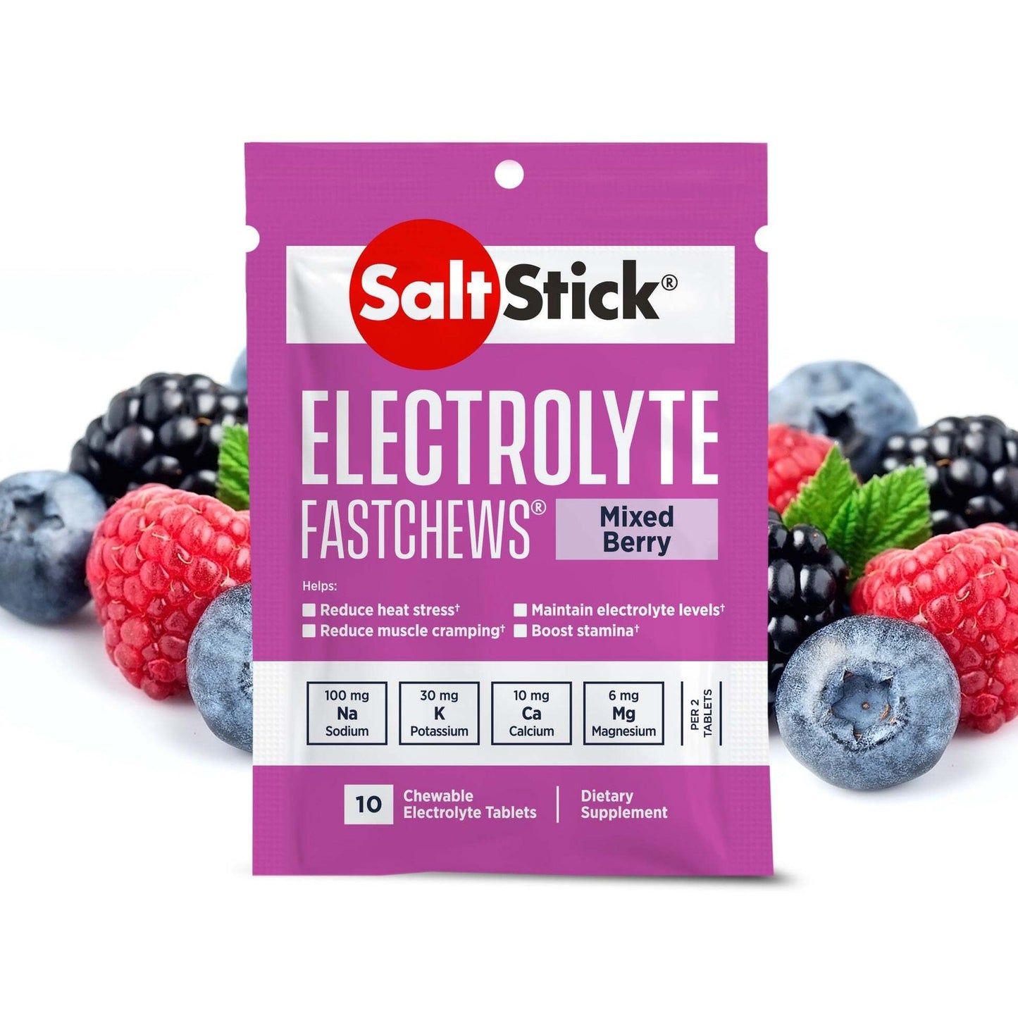 Saltstick Electrolyte Fastchews - Mixed Berry - Bottle 60ct (FAST DISSOLVING CHEWS)