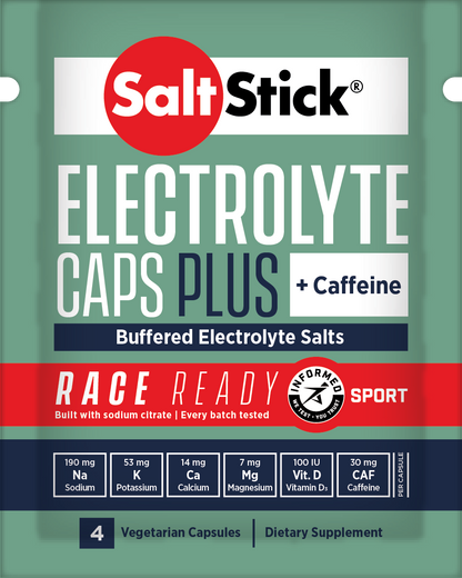 SaltStick Race Ready Electrolyte Caps Plus + Caffeine - Packet 4ct