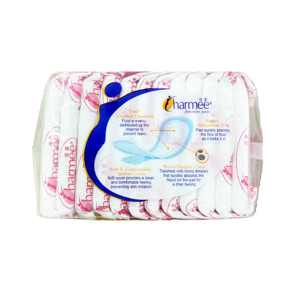CHARMEE Sanitary Napkin for ALL Types of Flow w/o wings (No wings) 12's x 24 - 1 case