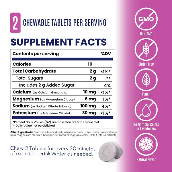 FastChews in Mixed Berry - Packet SaltStick Electrolyte 10tablets