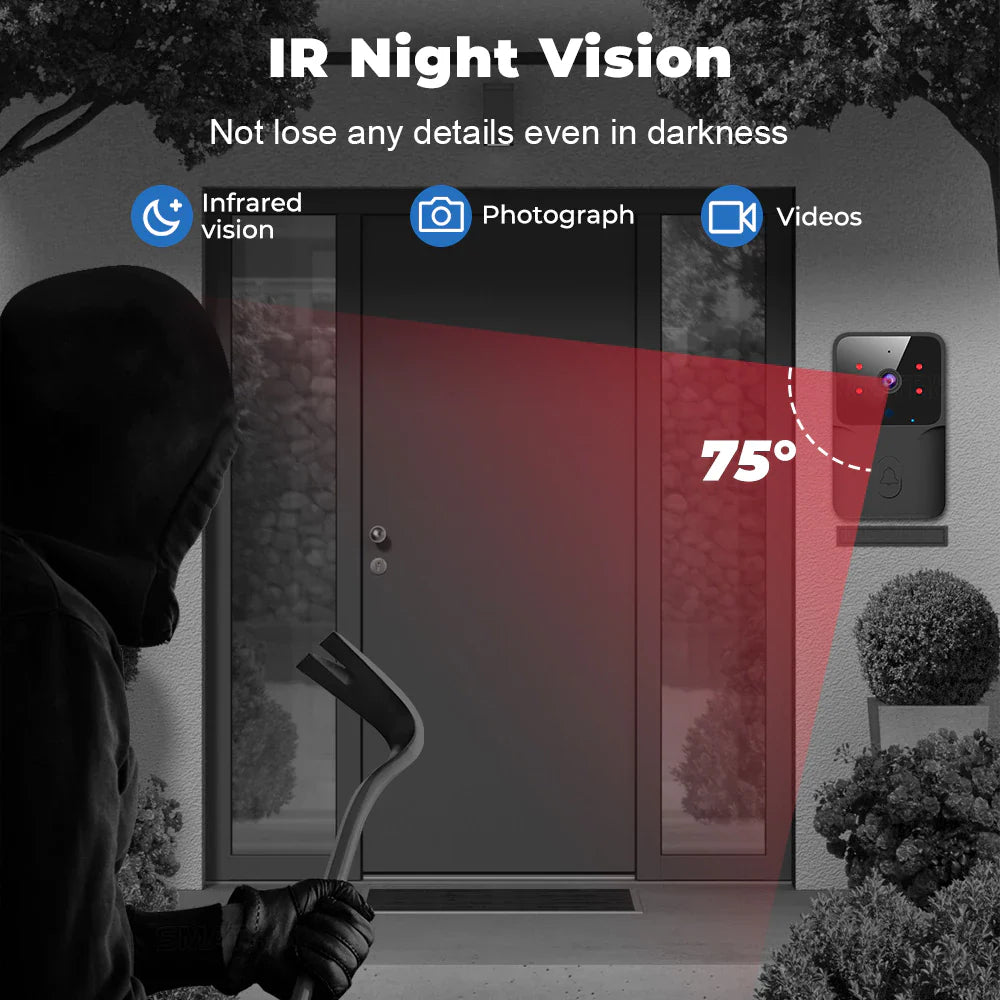 Smartrul Tuya Wireless Intelligent Wi-Fi Doorbell  Outdoor High-Definition Camera - BLACK 1 / 1