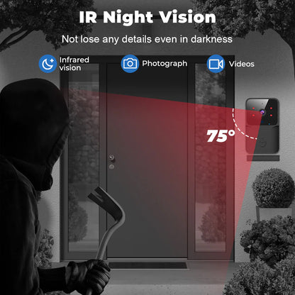 Smartrul Tuya Wireless Intelligent Wi-Fi Doorbell  Outdoor High-Definition Camera - BLACK 1 / 1