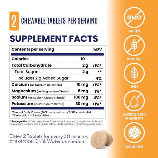 SaltStick Electrolyte Fastchews - Tart Orange - Packet 10ct
