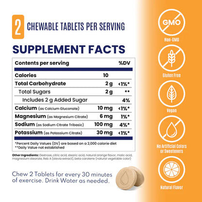 SaltStick Electrolyte Fastchews - Tart Orange - Packet 10ct