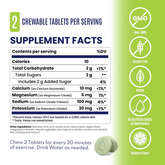 Saltstick Electrolyte Green Apple Fastchews - packet 10ct