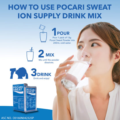 Pocari Sweat Powder in Sachets - 5 pcs x 13g sachet Simply mix with water 1 pack 200ml.
