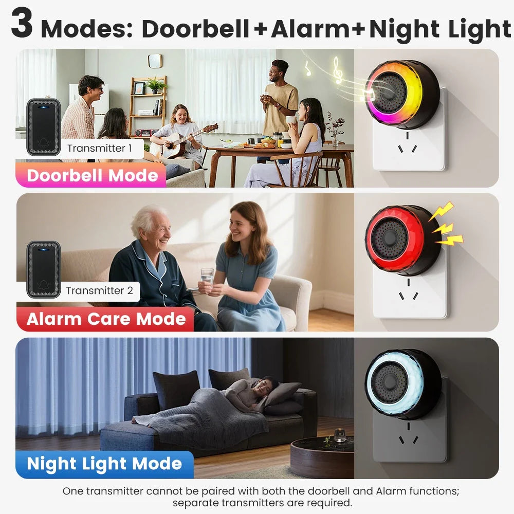SMATRUL WIRELESS DOOR BELL - WHITE 1 BUTTON / 1 RECEIVER