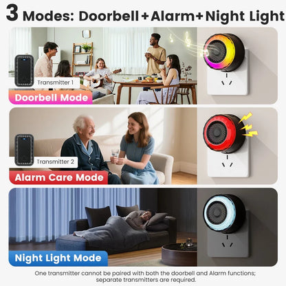SMATRUL WIRELESS DOOR BELL - WHITE 2 BUTTON / 2 RECEIVERS